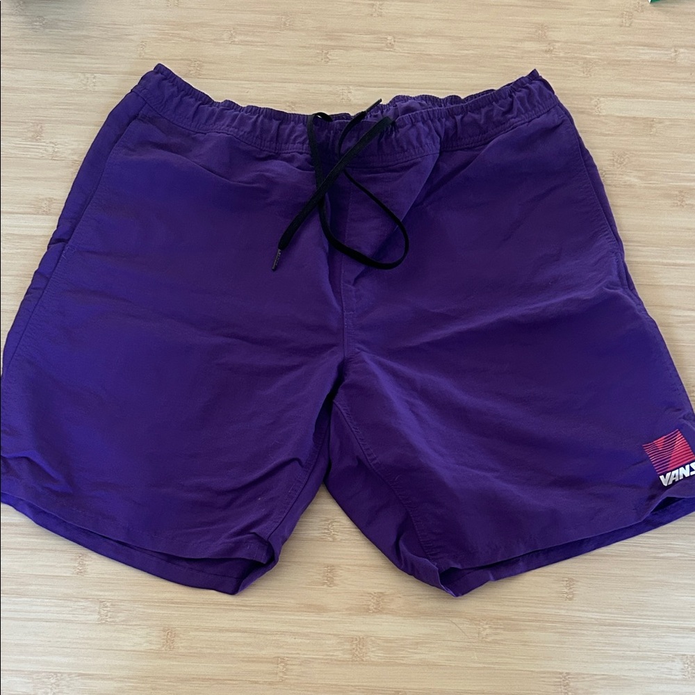 Vans Purple Swim Shorts with Black Drawstring